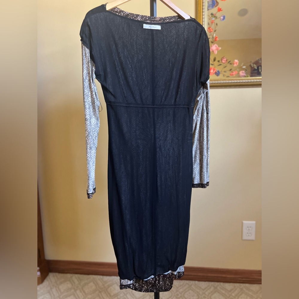 MaxMara Dress Snakeskin Tessuto Italian Jersey Brown Tan Size 14 (44) - Picture 14 of 17